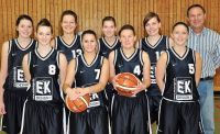 Von links nach rechts: Annabell Babl, Lara Decker, Regina Sovarzo, Lisa Tschernich, Billa Schmuker, Birgit Reger, Michi Ruis, Anne Nitzsche, Trainer Werner Mühling. (Auf dem Foto fehlen Farina Stinzing und Juthamas Chamram.)